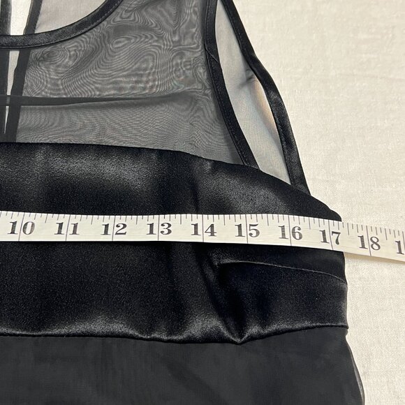 J.R. Nites Petites by Caliendo Black Chiffon Cocktail Dress Sheer Illusion Sz 8 - Picture 6 of 10